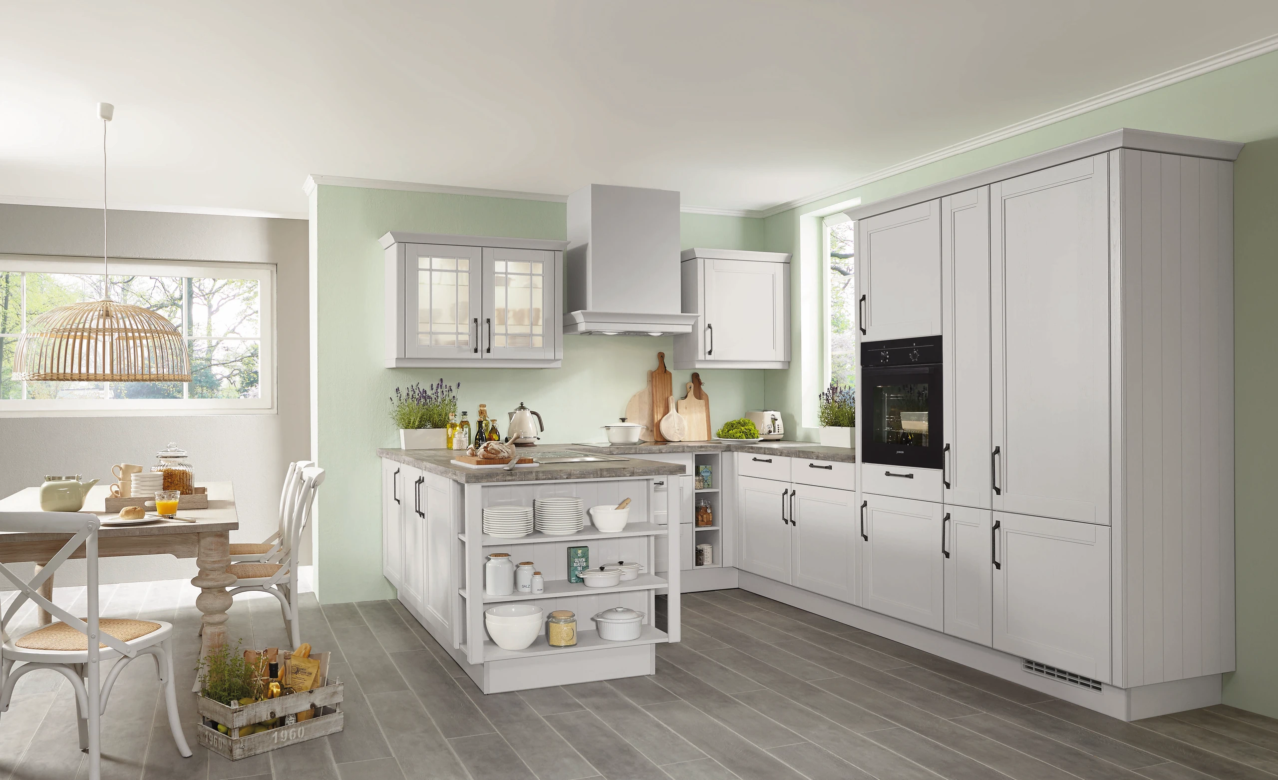 Contemporary Metro kitchen configuration